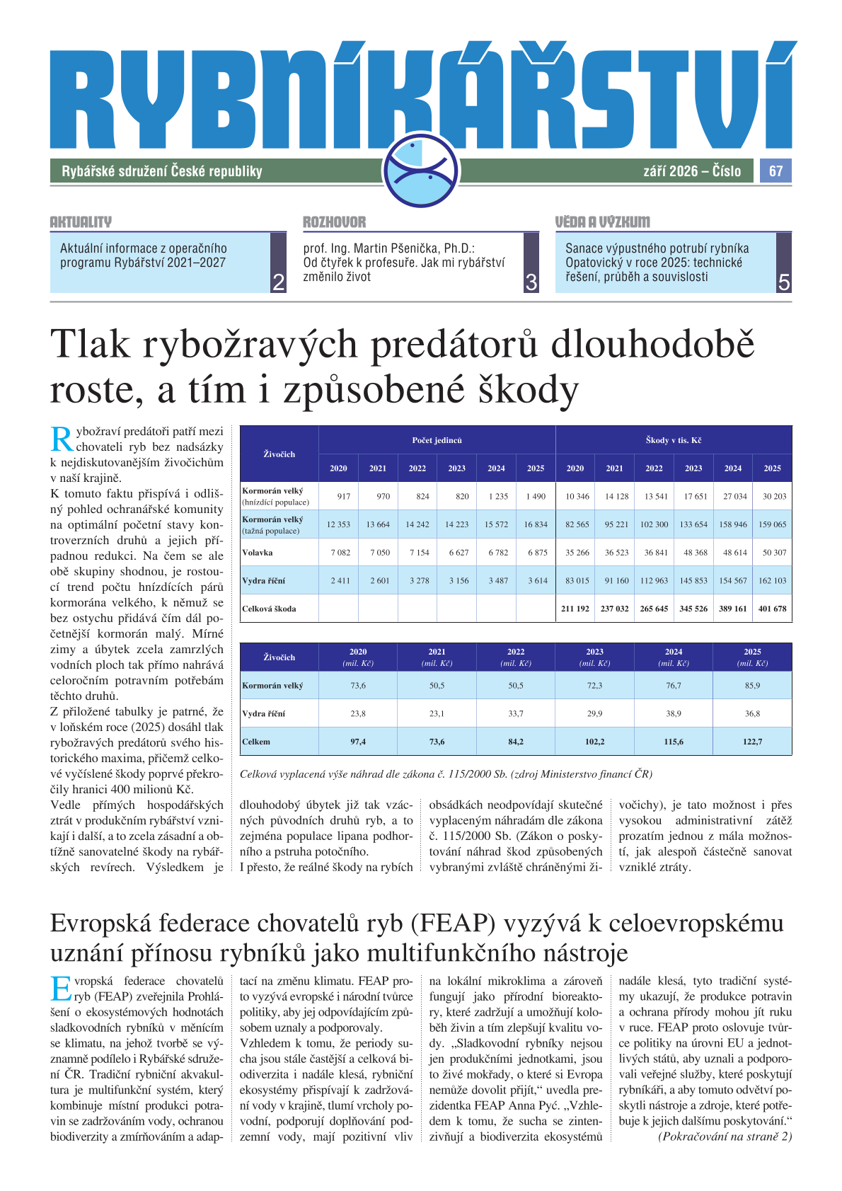Rybníkářství 67. číslo, září 2026